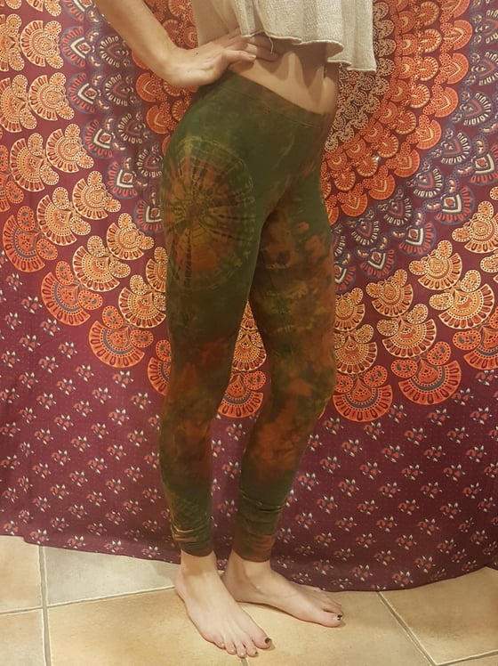 Image of Tie-Dye Leggings Green