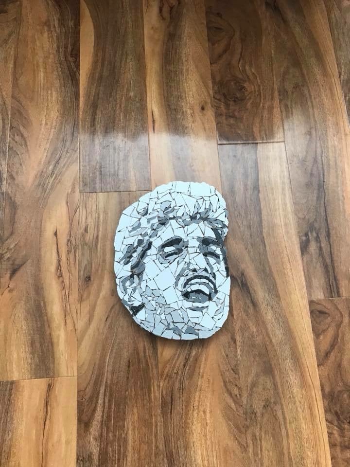 Image of Billy Batts handmade ceramic tile mosaic portrait  head