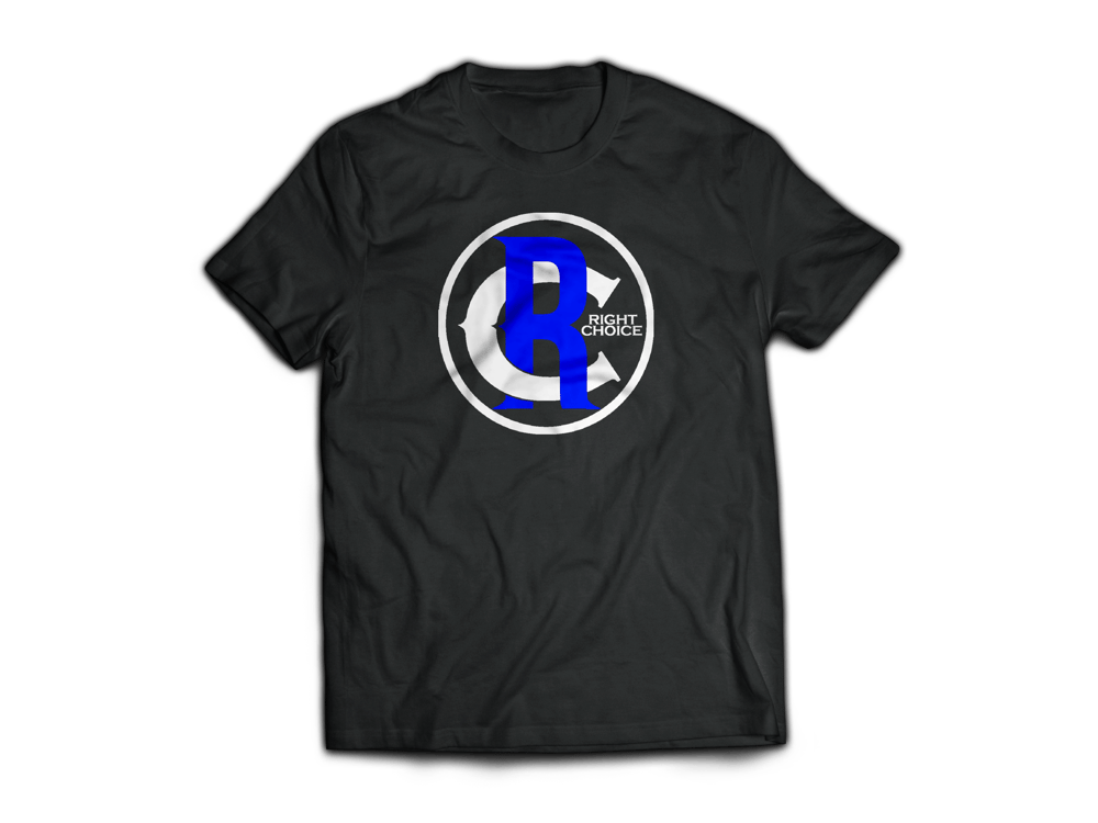 Image of Right Choice Circle T Shirt (Black/White/Blue)