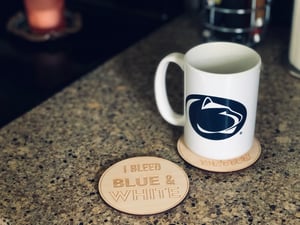 Image of Bleed blue and white wood Magnet/Coaster 