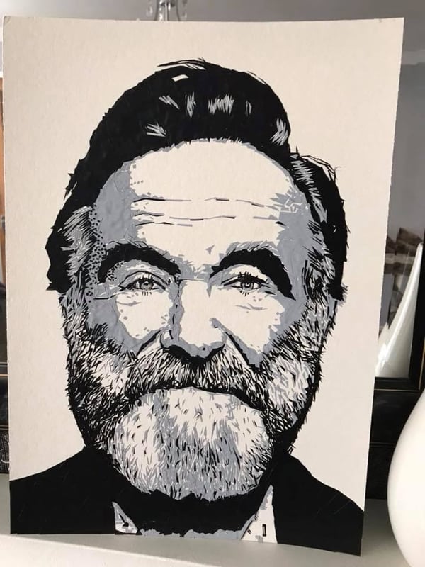 Image of Robin Williams Electrical Tape Portrait 