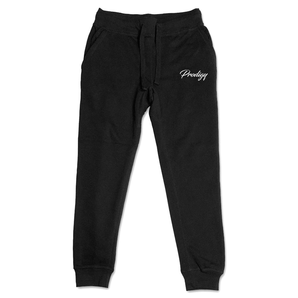 NEW BRAND PRODIGY BLACK FULL SCRIPT EMBROIDERED JOGGER SUIT