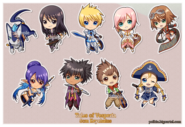 Image of [Pre-Order] Tales of Vesperia 5cm Keychains