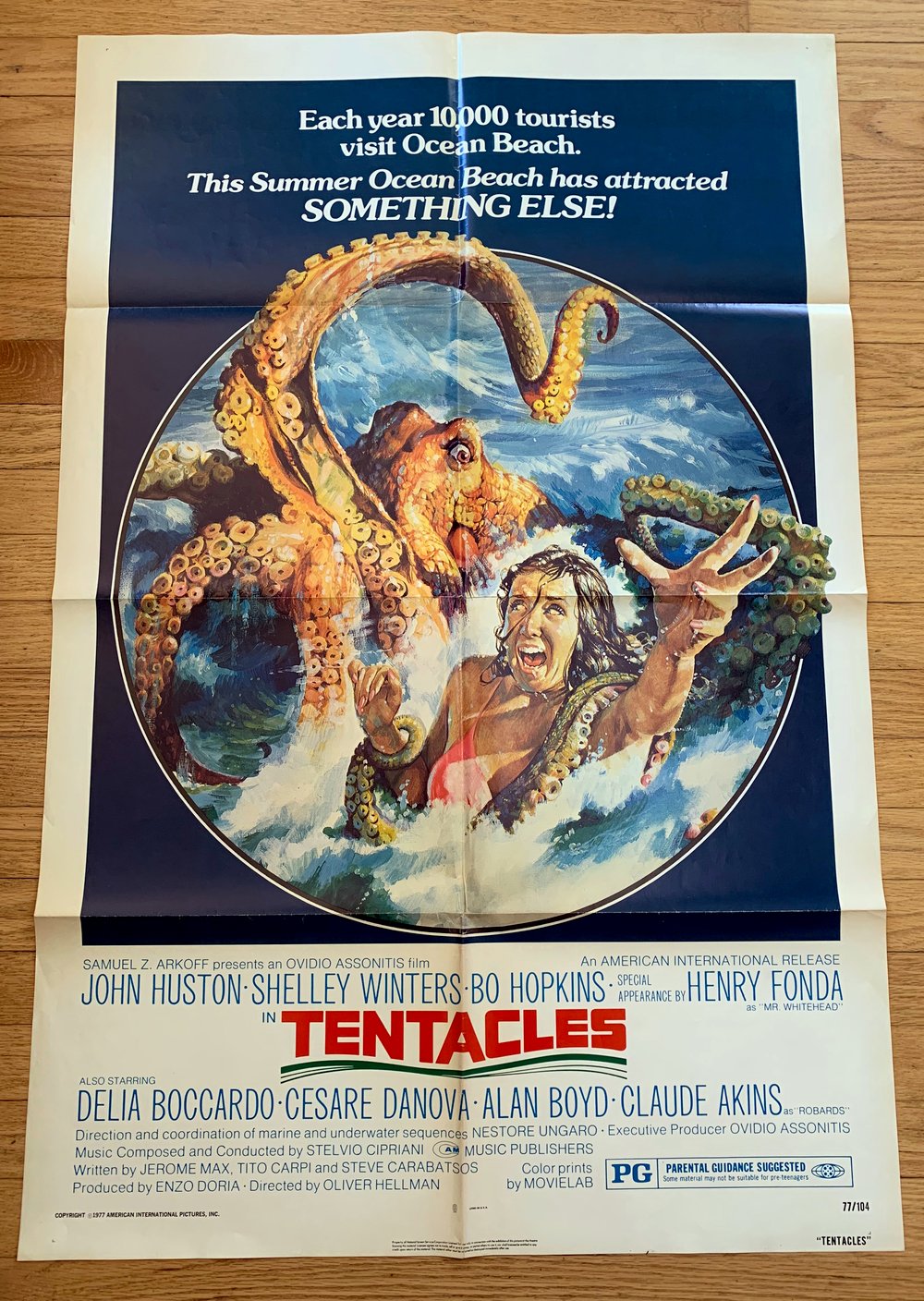 1977 TENTACLES Original U.S. One Sheet Movie Poster