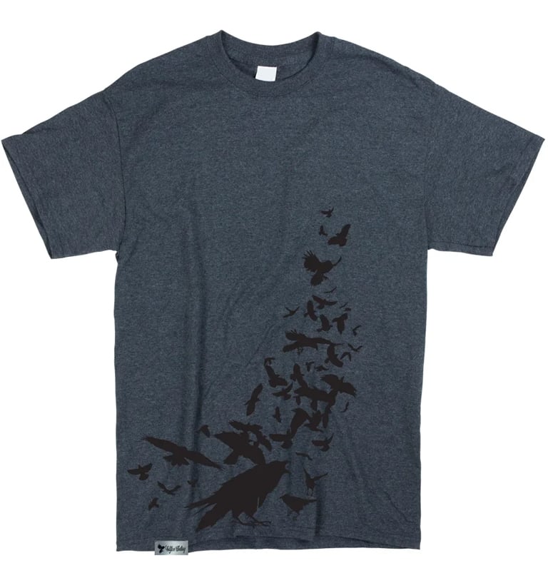 Image of EDIFICE CLOTHING QUORUM MEN'S 1 COLOR HAND PRINTED ON HEATHER GRAY SHORT SLEEVE SM-XXL