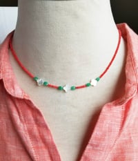 Image 1 of Coral and Clover Necklace