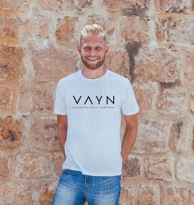 Image of VAYN ORIGINALS Unisex Organic Cotton T-Shirt in White + 🌲 Planted