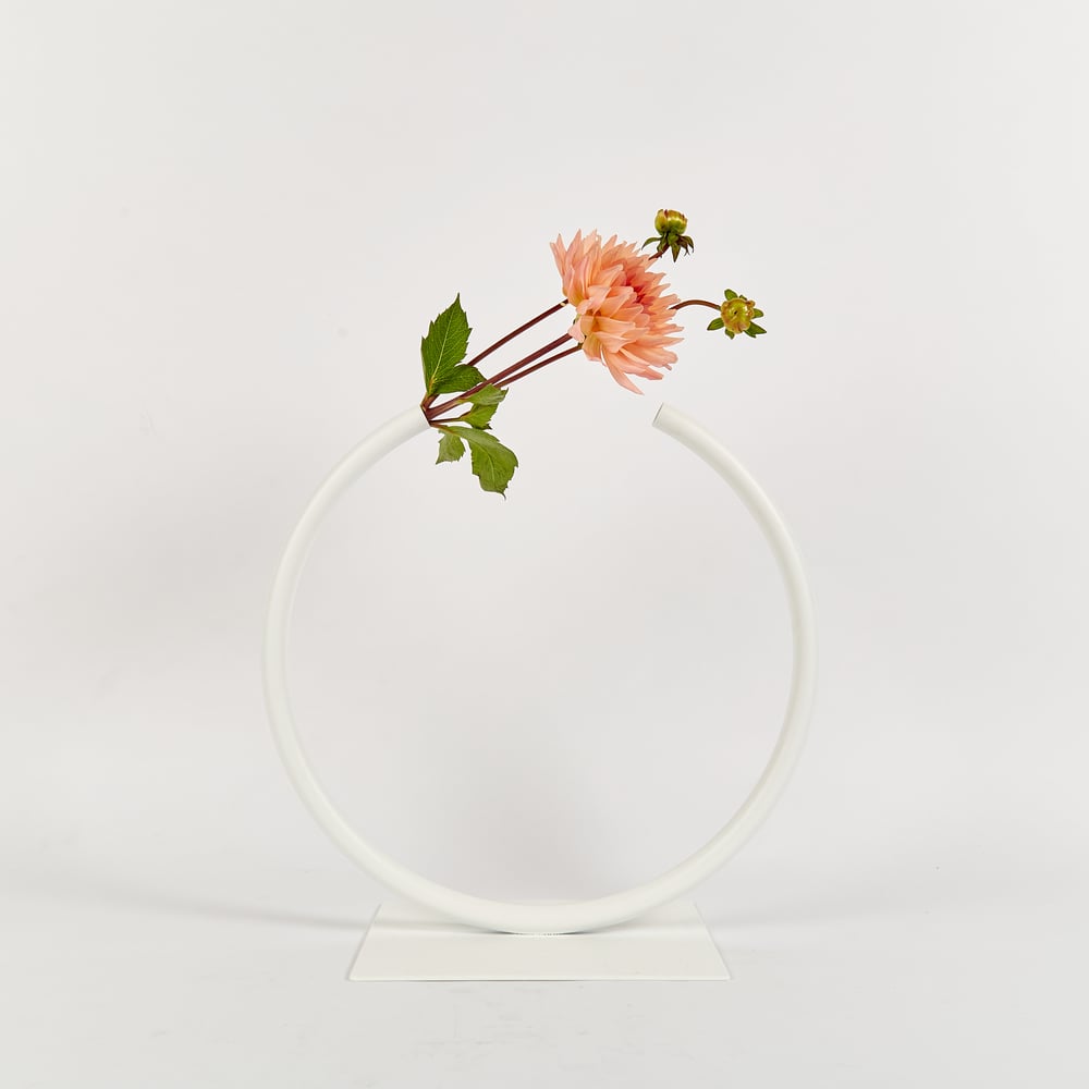 Image of Medium, WHITE Almost a CIrcle Vase