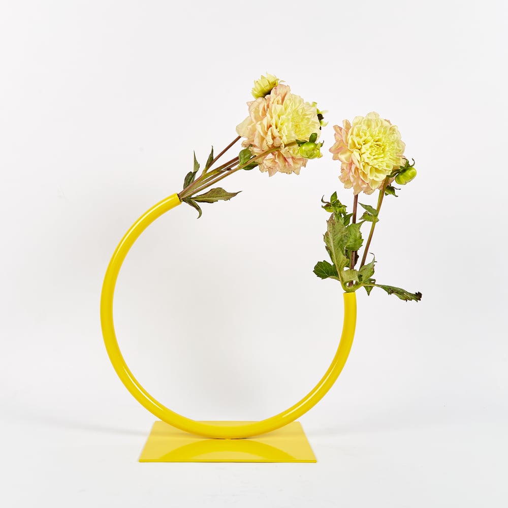 Image of Medium, YELLOW Edging Over Vase