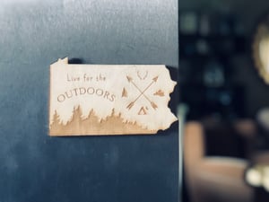 Image of Live Outdoors PA Wood Magnet 