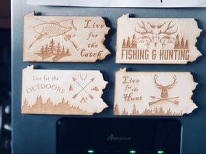 Image of Live Outdoors PA Wood Magnet 