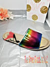 "Raney" Rainbow slide sandals 