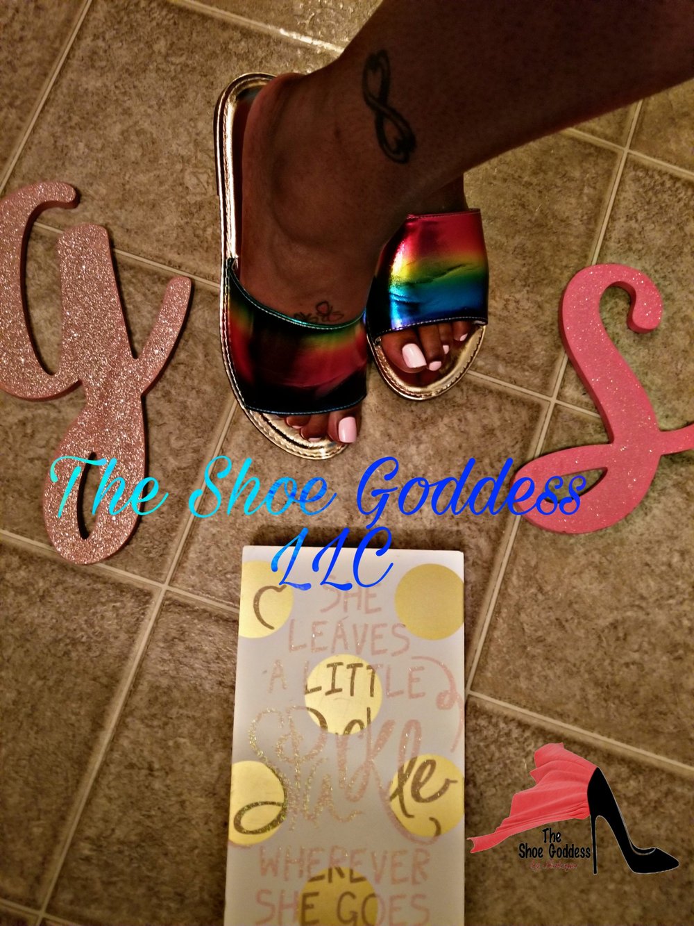 "Raney" Rainbow slide sandals 