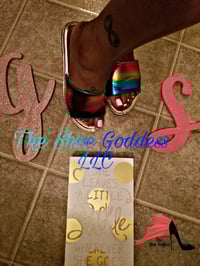 Image 2 of "Raney" Rainbow slide sandals 