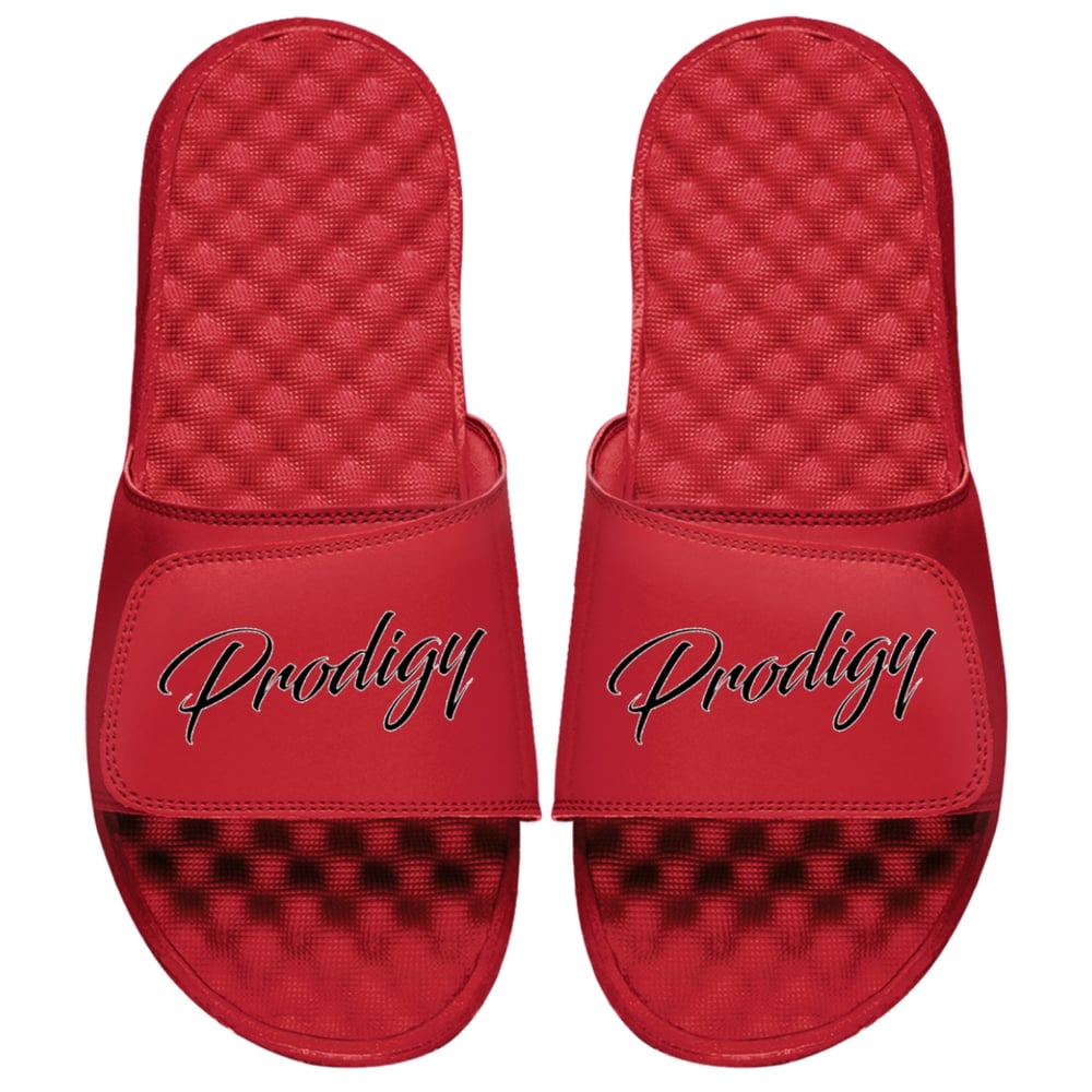 NEW BRAND PRODIGY RED SLIDES BLACK INK