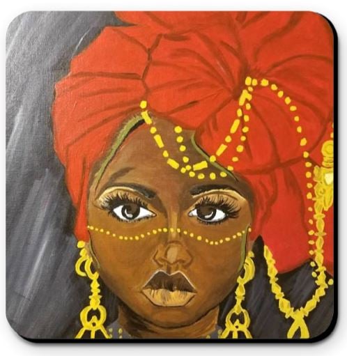 Image of Queen Coaster- Lady in the Red Scarf