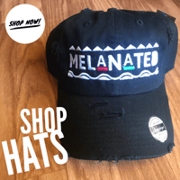 Image 1 of Melanated Dad Hat - Distressed Black