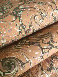 Image 2 of Marbled Paper #33 'Orange Modern' Marbled Paper