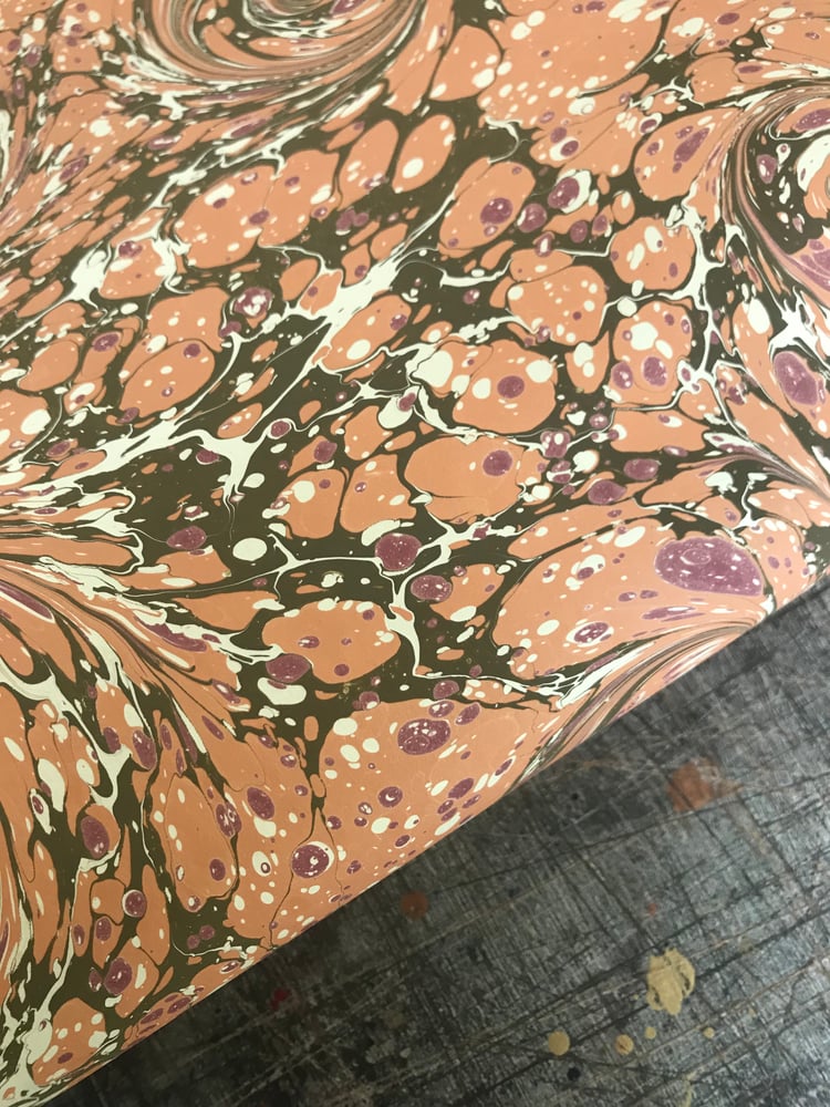 Marbled Paper #33 'Orange Modern' Marbled Paper | Jemma Lewis Marbling ...