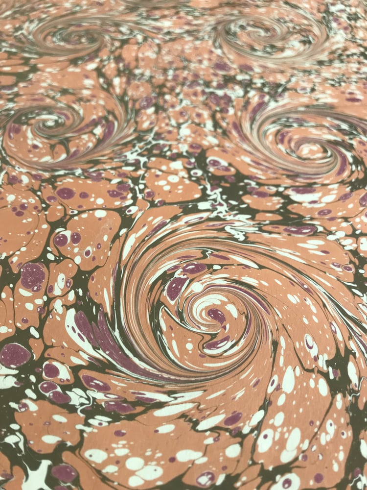 Image of Marbled Paper #33 'Orange Modern' Marbled Paper