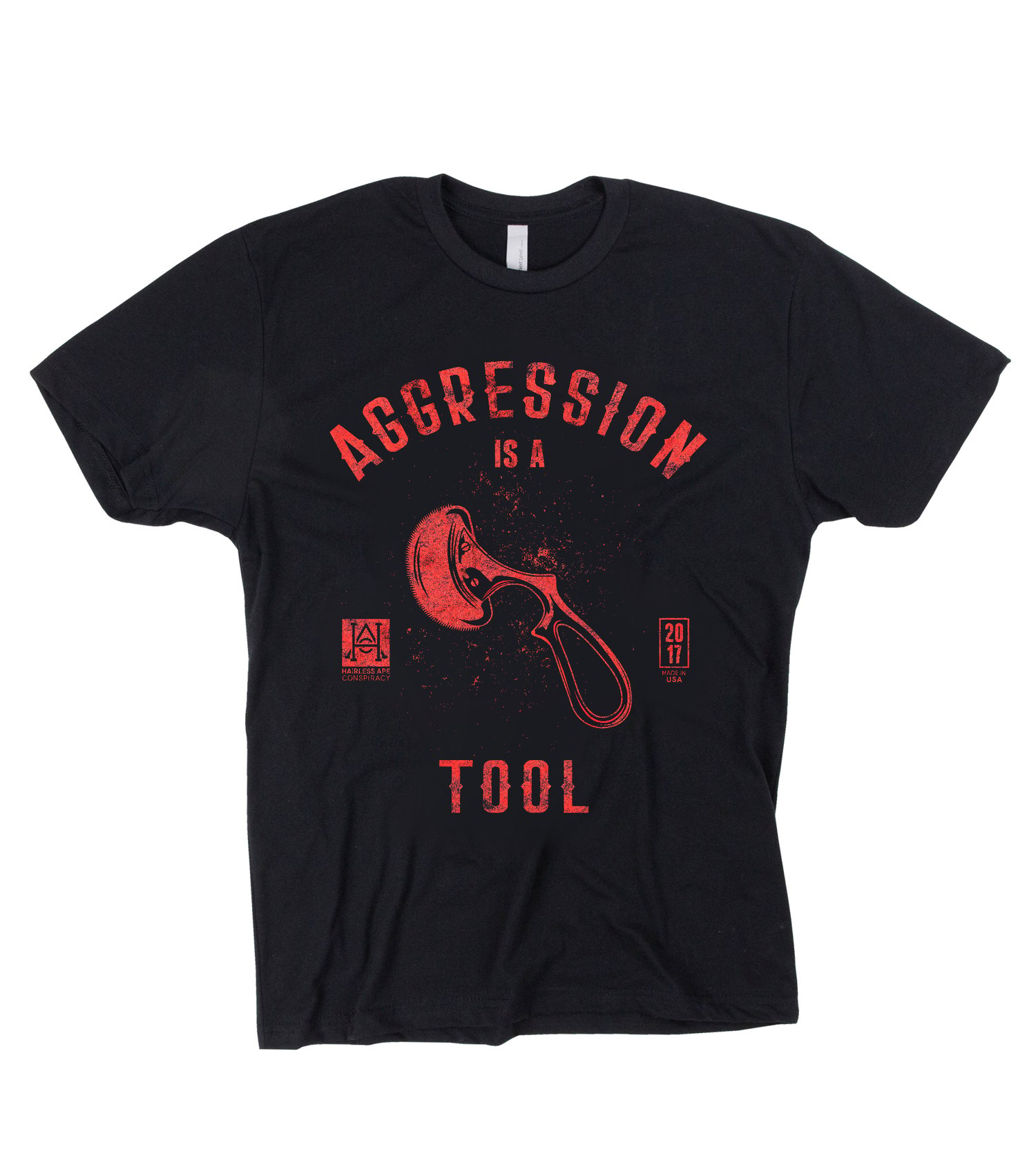 Image of HAC - Aggression is a Tool/We Hone Black Tee