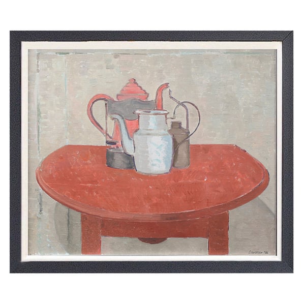 Image of Swedish Painting, 'The Red Table,' SÖLVE OLSSON