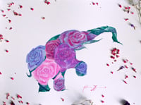Elephant “Wildlife in Bloom” Art Print