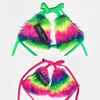 Rainbow Faux Fur Rave Bikini Top *NEW COLOR OPTIONS 