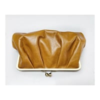 Image 3 of Pleated Butterscotch Leather Clutch