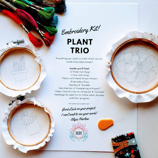 Image of PLANT TRIO EMBROIDERY KIT