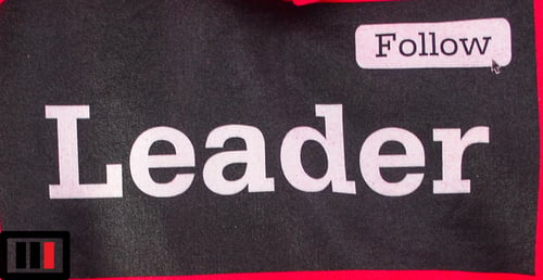 Image of Follow the Leader Red Hoodie ( black, white)