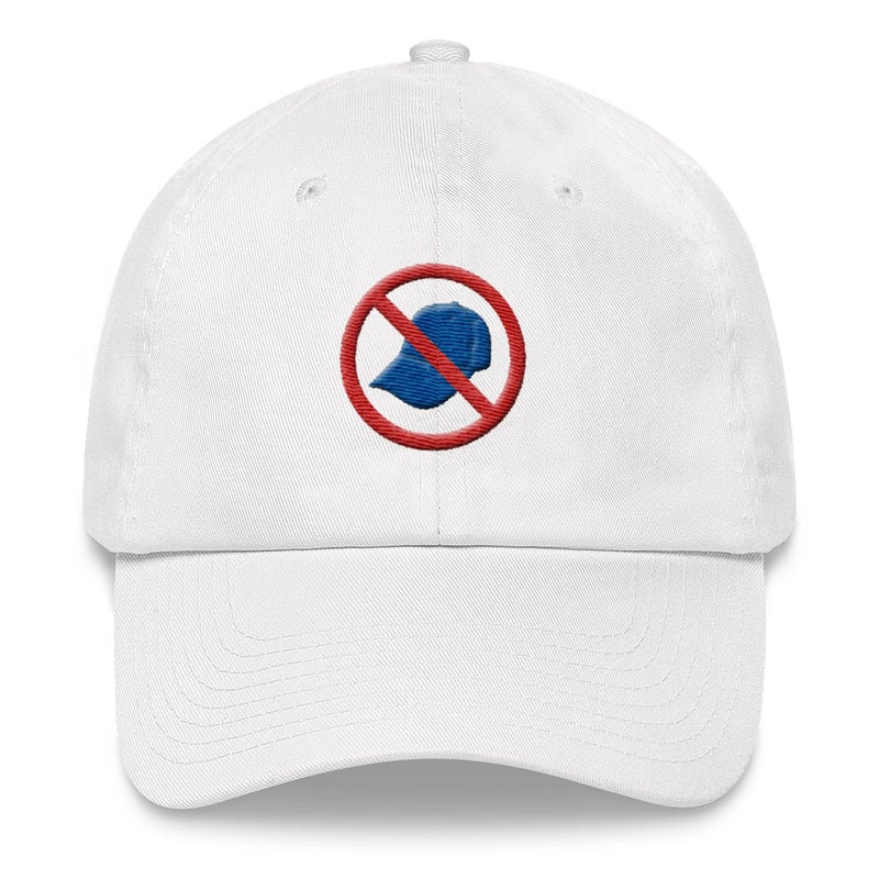 Image of Solid White "No Cap" Dad Hat