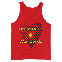 Men's House Music Worldwide tank - available in Red 