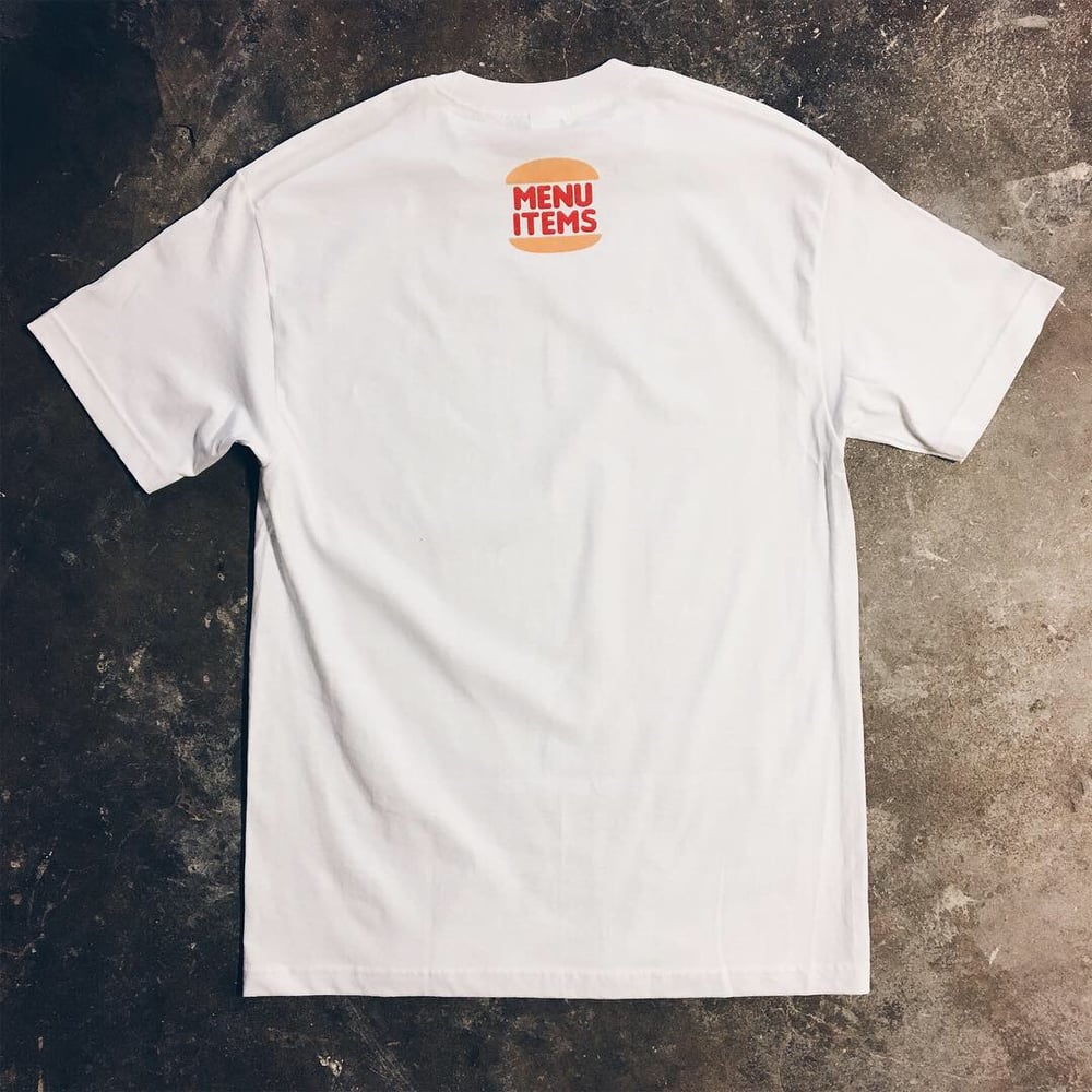 Image of Menu Items x NikeTees “Is it single stitch?” Merch Tee.