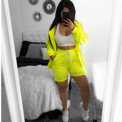 Image of Neon jogger short set 