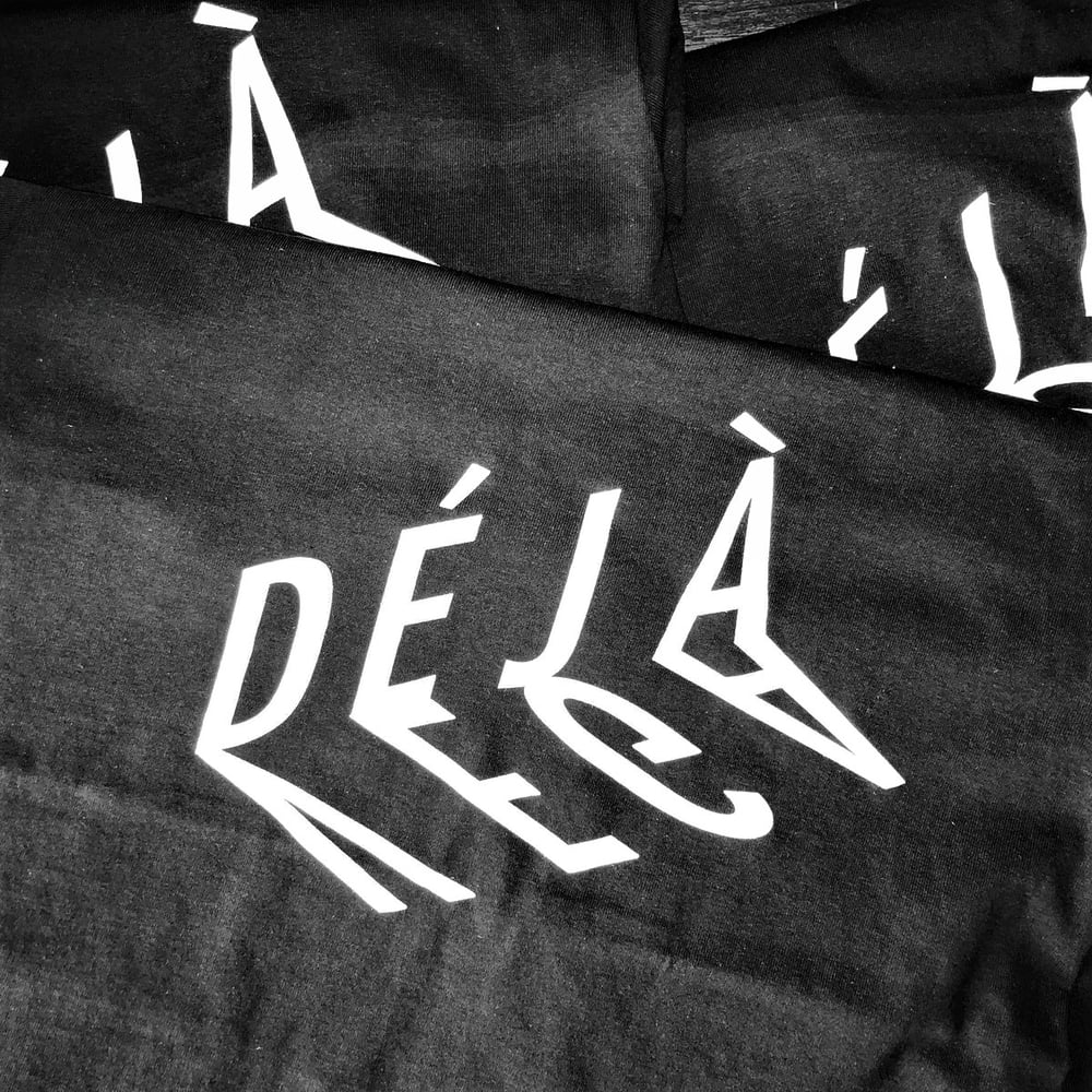 Image of White on Black Shadow Logo T - Shirt
