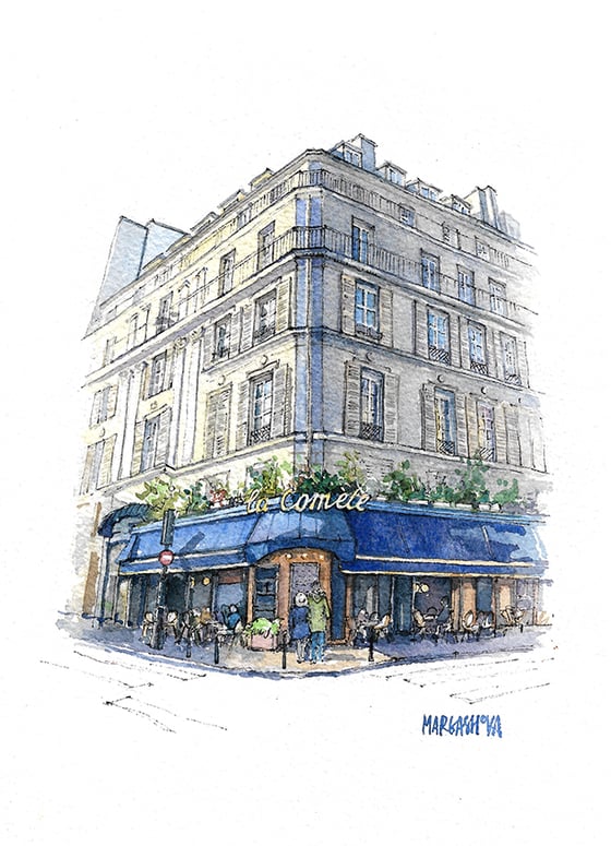 Image of La Cométe - Paris, France | Print | Watercolor