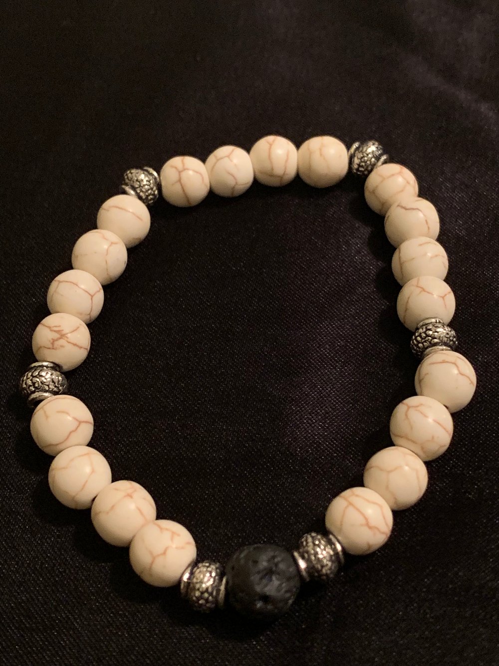 Image of Howlite and Lava stone bracelet 