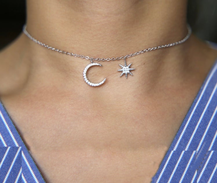 Image of Sienna Star & Moon necklace