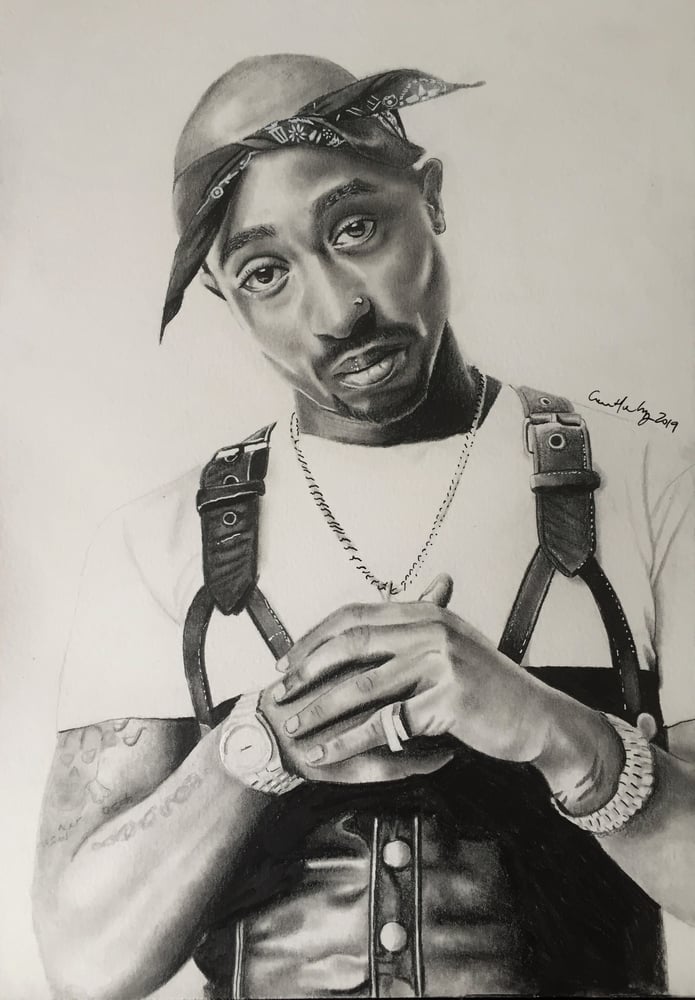 Image of 8x10" Original Tupac Drawing