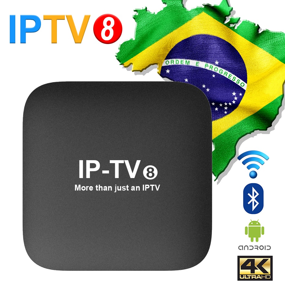 Image of 2019 New IPTV8 4K Brazilian Portuguese TV BOX IPTV 240+ Live TV/Cine/Playback 