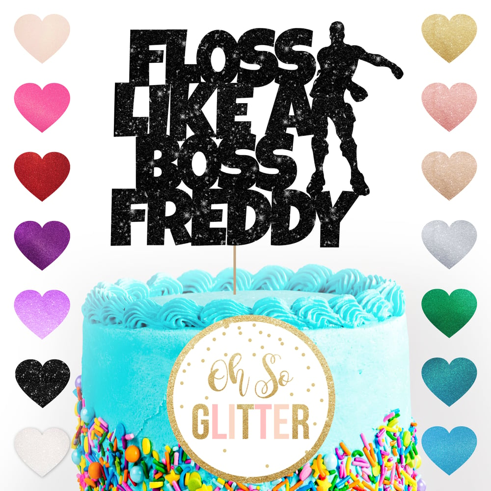 Image of Floss Like A Boss - customised glitter cake topper