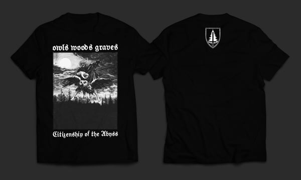 Image of OWLS WOODS GRAVES - 'Citizenship of the Abyss' men's t-shirt