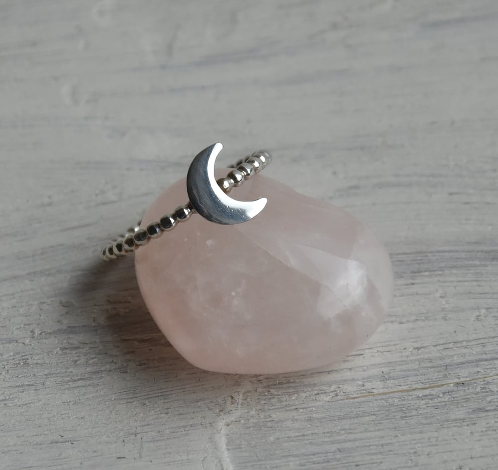Image of Sample Sale - .925 Silver Crescent Moon Ring