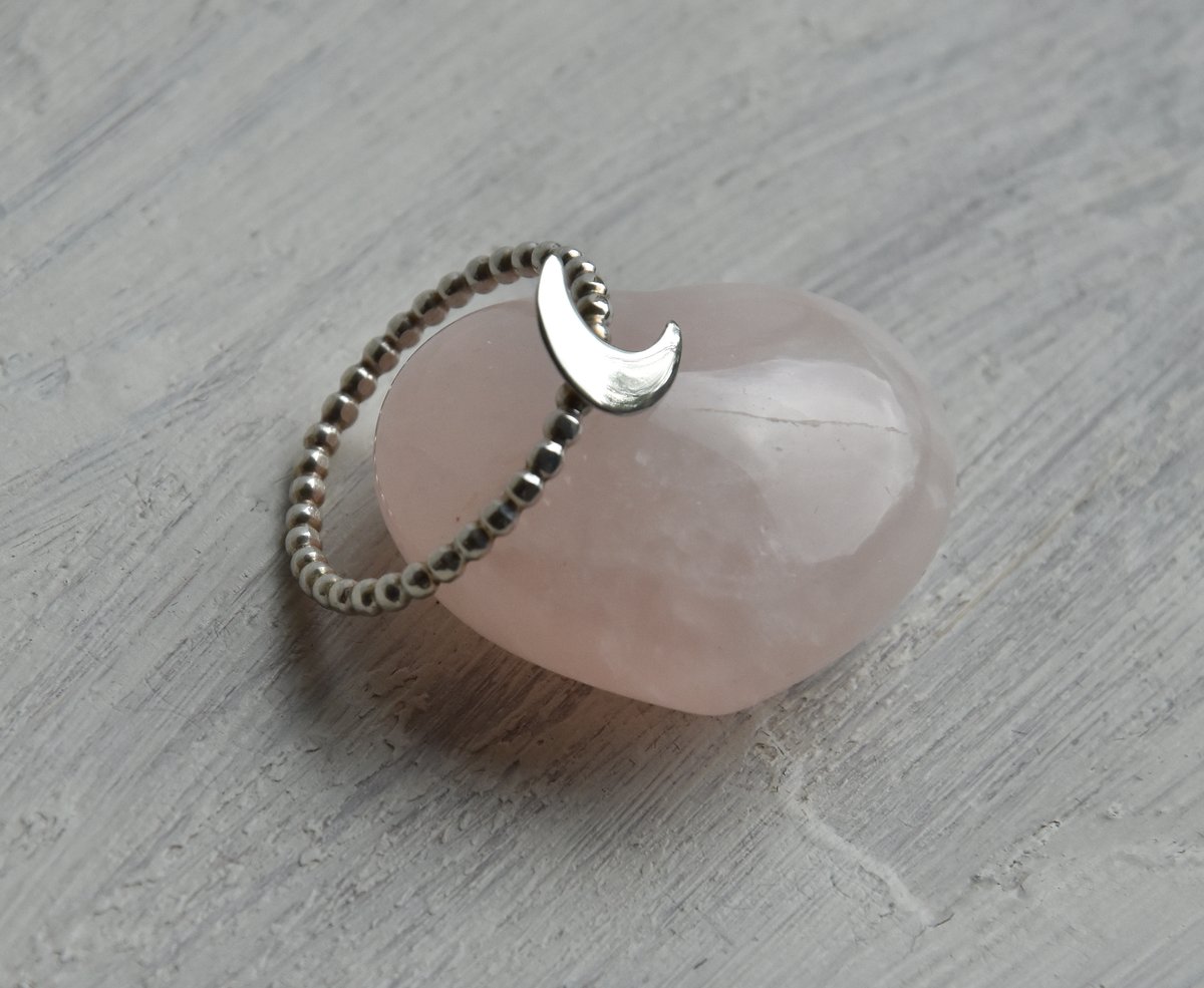 Image of Sample Sale - .925 Silver Crescent Moon Ring