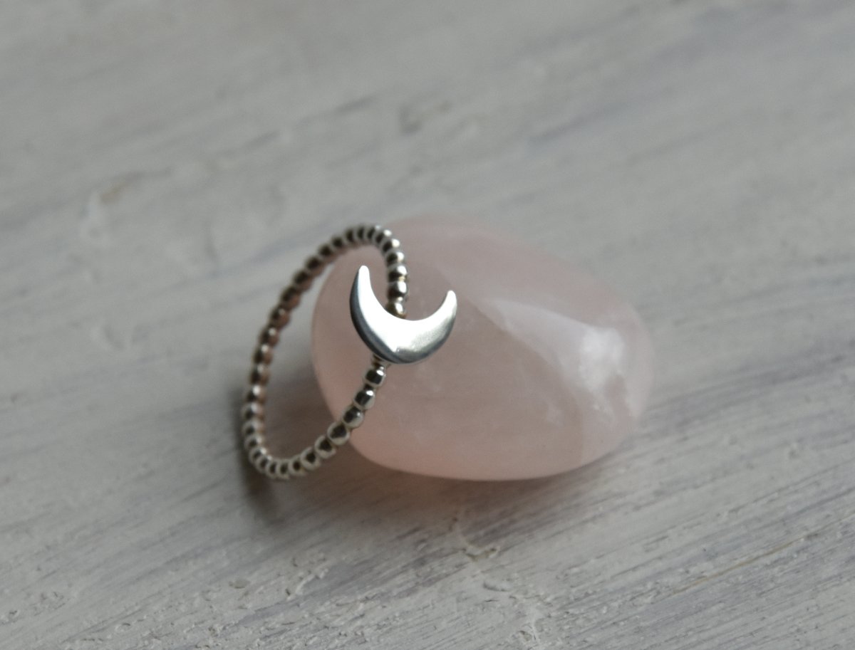 Image of Sample Sale - .925 Silver Crescent Moon Ring