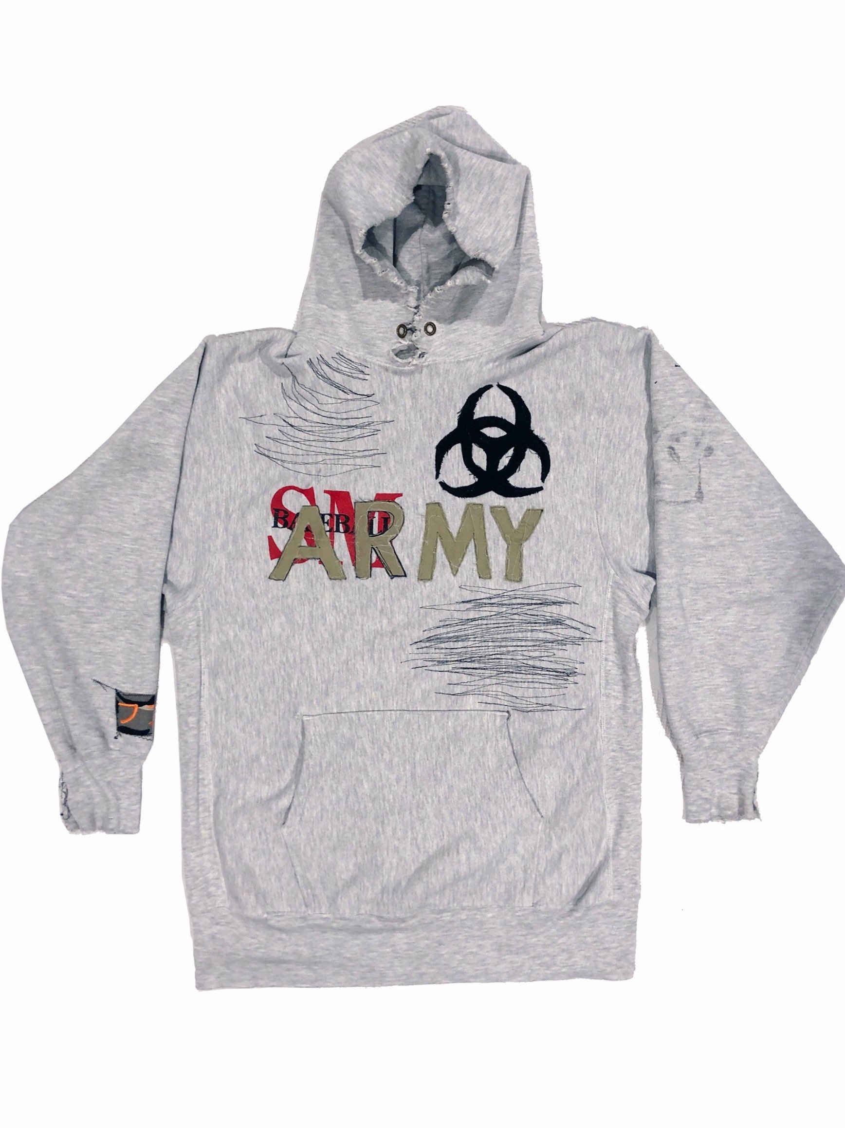 Gray top army hoodie
