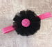 Image of ROCK BOTTOM BLOWOUT SALE Black and Hot Pink Button Headband