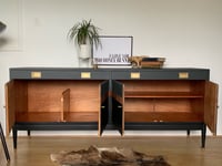 Image 2 of Stunning black, grey and wooden sideboard 