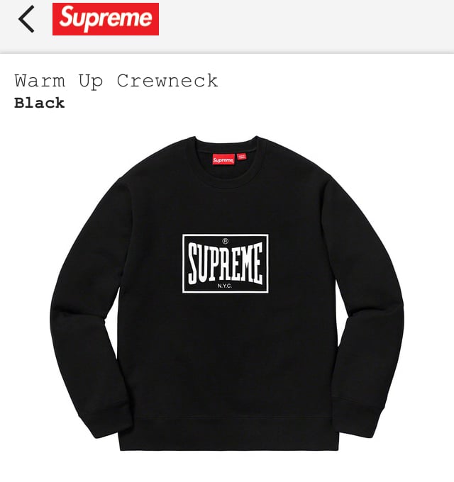 supreme warm up crewneck | myglobaltax.com